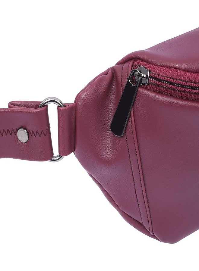 Custo Dash Crossbody Sling | Travel Fanny Pack for Men, Women | Vegan Leather Shoulder Bag with Internal & External Pockets (Burgundy) - Image 5